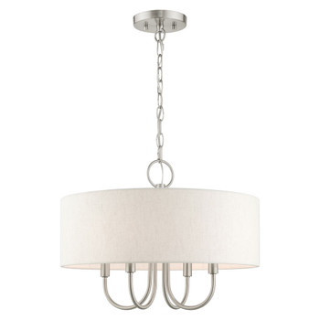 Livex Lighting 4 Lt Brushed Nickel Pendant Chandelier - 49804-91