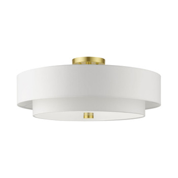 Livex Lighting 5 Lt Satin Brass Semi Flush - 52140-12