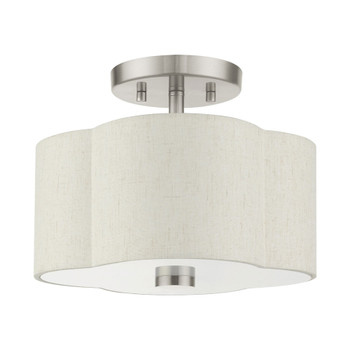 Livex Lighting 2 Lt Brushed Nickel Semi Flush - 58061-91