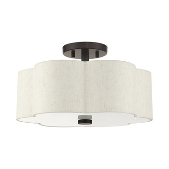 Livex Lighting 3 Lt English Bronze  Semi Flush - 58063-92