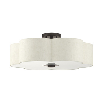 Livex Lighting 5 Lt English Bronze  Semi Flush - 58068-92