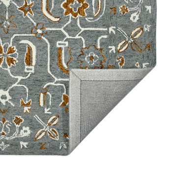 Amer Rugs Romania Pecos ROM-5 Gray/Orange Hand-Hooked Area Rugs