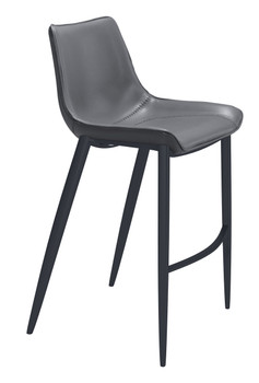 Magnus Bar Chair (Set of 2) Dark Gray & Black