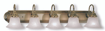 Livex Lighting 5 Light Antique Brass Bath Light - 1005-01