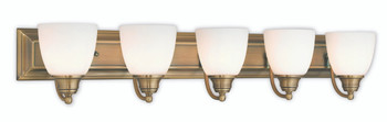 Livex Lighting 5 Light Antique Brass Bath Light - 10505-01