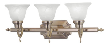 Livex Lighting 3 Light Antique Brass Bath Light - 1283-01