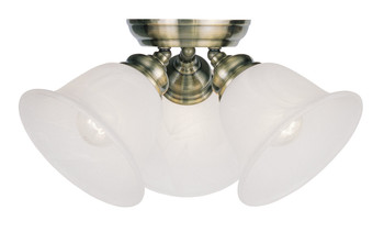 Livex Lighting 3 Light Antique Brass Ceiling Mount - 1358-01