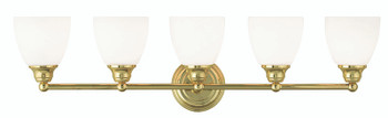 Livex Lighting 5 Light Polished Brass Bath Light - 13665-02