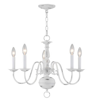 Livex Lighting 5 Lt Antique White Chandelier - 5005-60