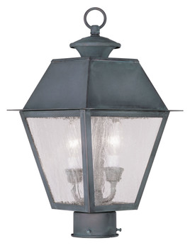 Livex Lighting 2 Light Charcoal Outdoor Post Lantern - 2166-61
