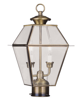 Livex Lighting 2 Light Ab Outdoor Post Lantern - 2284-01