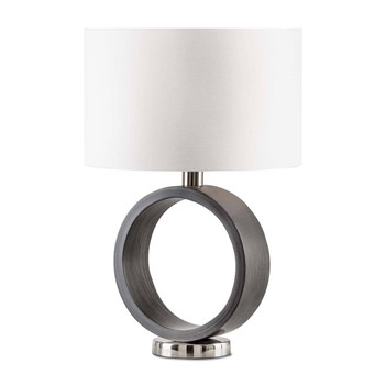 Nova of California Tracey Ring 24" Table Lamp In Charcoal Gray And Brushed Nickel With On/off Switch