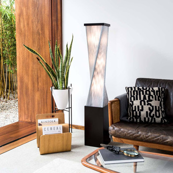 Nova of California Torque 54" Accent Floor Lamp In Espresso And Silver String With Dimmer Switch