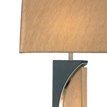 Nova of California Half Moon Floor Lamp | Gold Linen Shade - Include Night Light