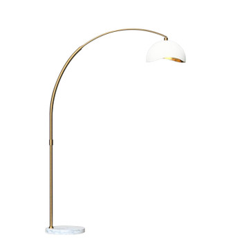 Nova of California Luna Bella Arc Lamp, White With Gold Leaf