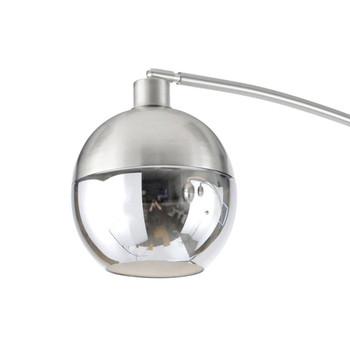 Nova of California Orson Three Light Arc Lamp 84" Brushed Nickel Dimmer