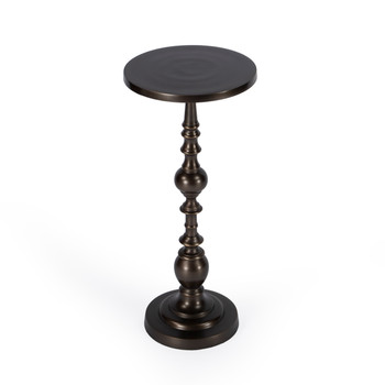 Darien Round Bronze Pedestal End Table