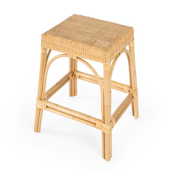 Robias  24.5" Natural Rectangular Rattan Counter Stool