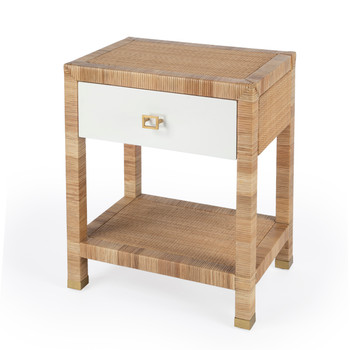 Corfu 1 Drawer Natural Raffia Nighstand