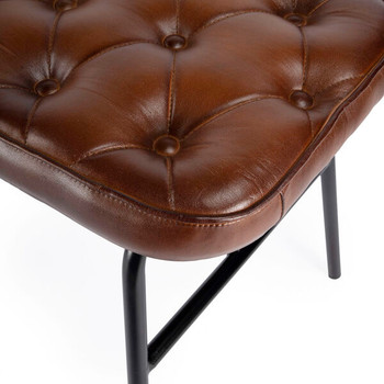 Austin Leather Button Tufted Bench - 5621344