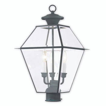 Livex Lighting 3 Light Ch Outdoor Post Lantern - 2384-61