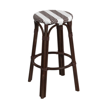 Tobias 30" Coffee Round Rattan Bar Stool