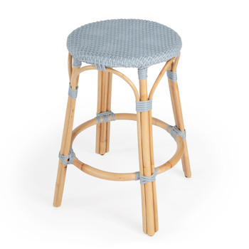 Tobias  24"  Twilight Blue Round Counter Stool