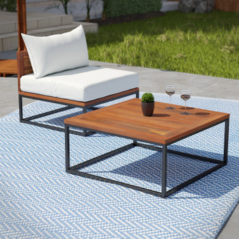 Taradale Outdoor Coffee Table And Chair Set – 2pc