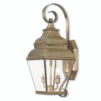 Livex Lighting 2 Light Ab Outdoor Wall Lantern - 2591-01