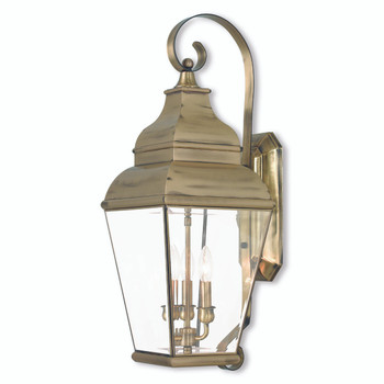 Livex Lighting 3 Light Ab Outdoor Wall Lantern - 2593-01