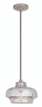 Livex Lighting 1 Light Brushed Nickel Mini Pendant - 40607-91