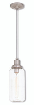 Livex Lighting 1 Light Brushed Nickel Mini Pendant - 40614-91