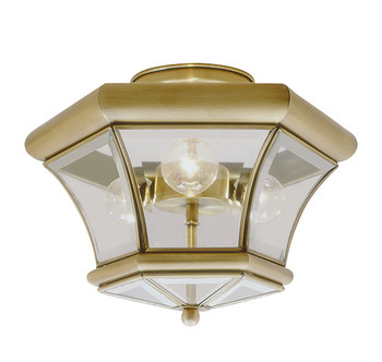 Livex Lighting 3 Light Antique Brass Ceiling Mount - 4083-01