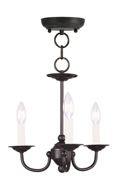 Livex Lighting 3 Light Black Mini Chandelier - 4153-04