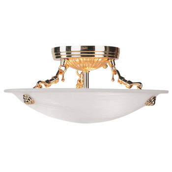 Livex Lighting 3 Light Polished Brass Ceiling Mount - 4272-02