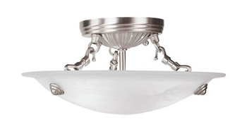 Livex Lighting 3 Light Brushed Nickel Ceiling Mount - 4272-91