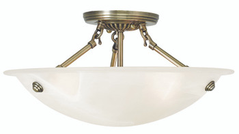 Livex Lighting 3 Light Antique Brass Ceiling Mount - 4273-01