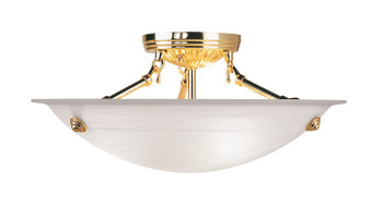 Livex Lighting 3 Light Polished Brass Ceiling Mount - 4273-02
