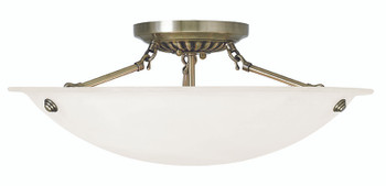 Livex Lighting 3 Light Antique Brass Ceiling Mount - 4274-01