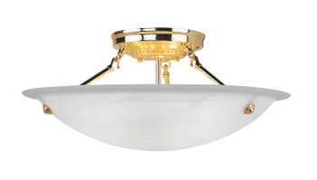 Livex Lighting 3 Light Polished Brass Ceiling Mount - 4274-02