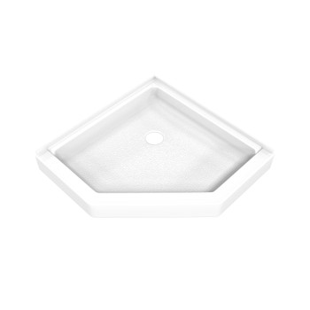 Dreamline Dreamstone 36 In. D X 36 In. W X 5 1/2 In. H Corner Drain Neo-angle Shower Base In White B3DS3636XXC0001