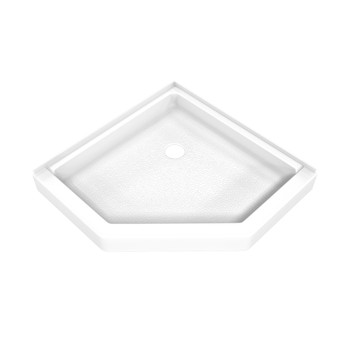 Dreamline Dreamstone 38 In. D X 38 In. W X 5 1/2 In. H Corner Drain Neo-angle Shower Base In White B3DS3838XXC0001