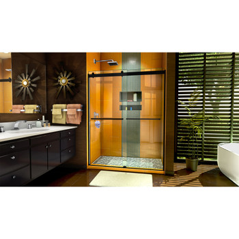 Dreamline Sapphire 56-60 In. W X 76 In. H Semi-frameless Bypass Shower Door In Satin Black SHDR-6360762-09