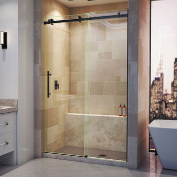 Dreamline Enigma Air 44-48 In. W X 76 In. H Frameless Sliding Shower Door In Satin Black SHDR-64487610-09