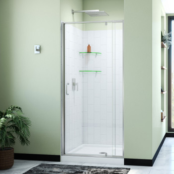 Dreamline Flex 36 In. D X 36 In. W X 78 3/4 In. H Pivot Shower Door, Base, And Wall Kit - D2223636X