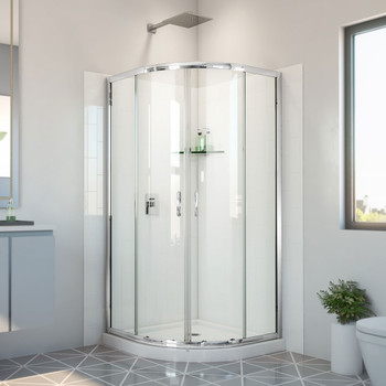Dreamline Prime 33 In. X 33 In. X 78 3/4 In. H Shower Enclosure, Base, And Wall Kit - E2703333X