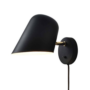 Nova of California Culver 7" Plug-in Contemporary Sconce In Matte Black With On/off Switch For Bedroom Livingroom Hallway Brass 1-Light