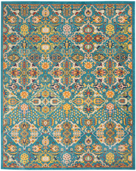 Nourison Allur Alr03 Turquoise Ivory Area Rugs