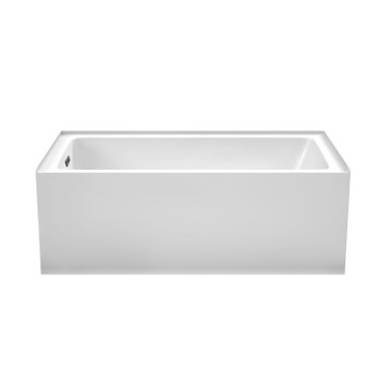 Grayley 60 X 32 Inch Alcove Bathtub In White With Left-hand Drain And Overflow Trim In Matte Black