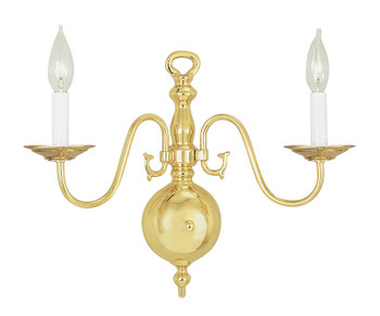 Livex Lighting 2 Light Polished Brass Wall Sconce - 5002-02